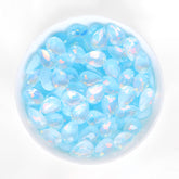 Aquamarine AM Drop Shape Glass Pointed Back Fancy Rhinestones WholesaleRhinestone
